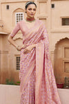 Blush Pink Woven Banarasi Saree