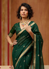 Bottle Green Cotton Silk Saree