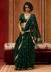 Bottle Green Cotton Silk Saree