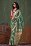 Bottle Green Paithani Tissue Silk Saree