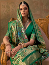 Bottle Green Patola Silk Saree
