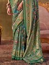 Bottle Green Patola Silk Saree