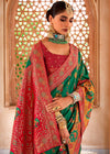 Bottle Green Woven Banarasi Saree