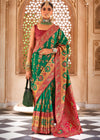 Bottle Green Woven Banarasi Saree