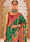 Bottle Green Woven Banarasi Saree