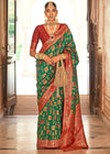 Bottle Green Woven Banarasi Saree