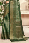 Bottle Green Zari Woven Kanjivaram Saree