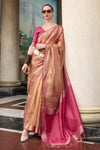 Brass Brown Tissue Silk Saree