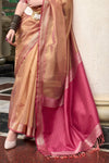 Brass Brown Tissue Silk Saree