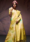 Brass Green Digital Printed Soft Silk Saree