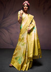 Brass Green Digital Printed Soft Silk Saree