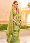 Brass Green Soft Silk Saree