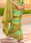 Brass Green Soft Silk Saree