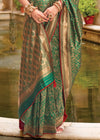 Bridal Green Banarasi Silk Saree With Contrast Blouse