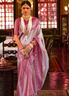 Bridal Grey and Pink Woven Kanjivaram Saree