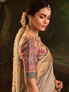 Bridal Grey Banarasi Silk Saree