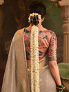 Bridal Grey Banarasi Silk Saree