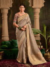 Bridal Grey Banarasi Silk Saree