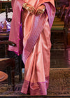 Bridal Peach Woven Kanjivaram Saree