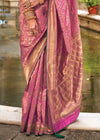 Bridal Pink Banarasi Silk Saree With Contrast Blouse