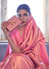 Bridal Pink Woven Kanjivaram Silk Saree