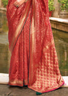 Bridal Red Banarasi Silk Saree With Contrast Blouse