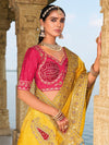 Bridal Yellow Designer Silk Saree with Zari Embroidery