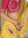 Bridal Yellow Designer Silk Saree with Zari Embroidery