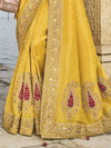 Bridal Yellow Designer Silk Saree with Zari Embroidery