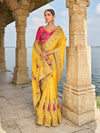 Bridal Yellow Designer Silk Saree with Zari Embroidery