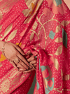 Bright Pink Bandhani Patola Silk Saree