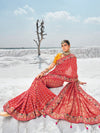 Bright Red Georgette Bandhani Patola Saree