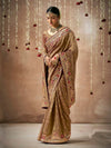 Brown Bridal Zari Woven Pure Tissue Dola Silk Saree