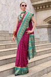 Burgundy Banarasi Soft Silk Saree