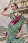 Burgundy Banarasi Soft Silk Saree