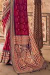 Burgundy Printed Patola Saree