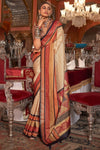 Butter Cream Printed Patola Saree