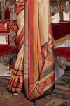 Butter Cream Printed Patola Saree