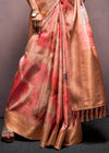 Cardinal Peach Digital Printed Soft Silk Saree