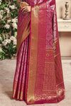 Cardinal Pink Zari Woven Kanjivaram Saree