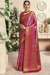 Cardinal Pink Zari Woven Kanjivaram Saree