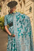 Celadon Green Lucknowi Chikankari Organza Saree