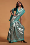 Celadon Green Woven Kanjivaram Silk Saree