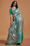 Celadon Green Woven Kanjivaram Silk Saree