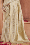 Champagne Gold Banarasi Saree With Zari Woven Motifs