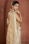 Champagne Gold Banarasi Saree With Zari Woven Motifs