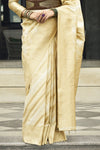 Champagne Gold Banarasi Silk Saree with Intricate Zari Work