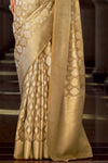 Champagne Gold Banarasi Tissue Silk Saree