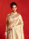 Champagne Gold Banarasi Tissue Silk Saree – pallu and blouse