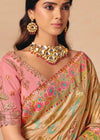 Champagne Gold Pichwai Designer Dola Silk Saree